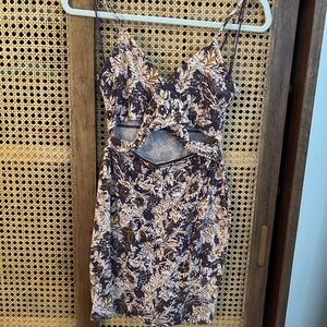 Floral Cutout Mini Dress